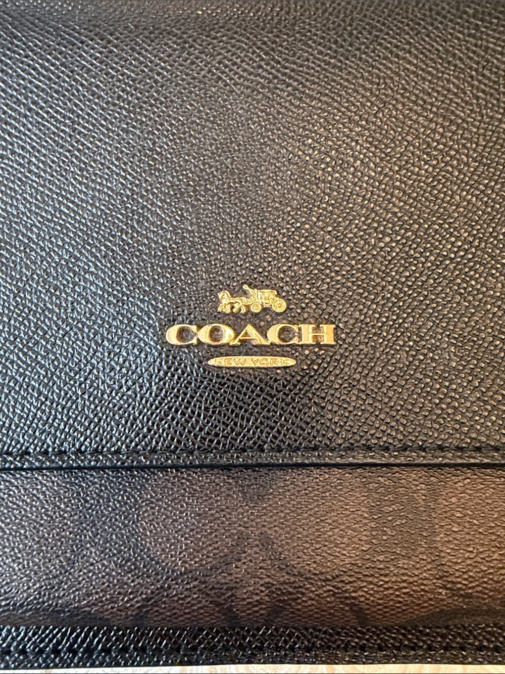 Coach Black Leather Crossbody with Gold Chain - Picture 9 of 10